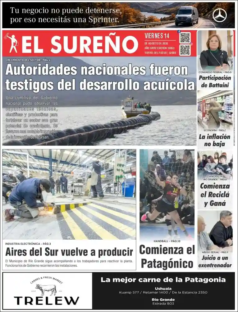 Estudios Max | Claudio Vallejo - Tapa del diario El Sureño