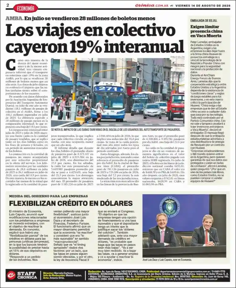 Estudios Max | Claudio Vallejo - Tapa del diario Crónica